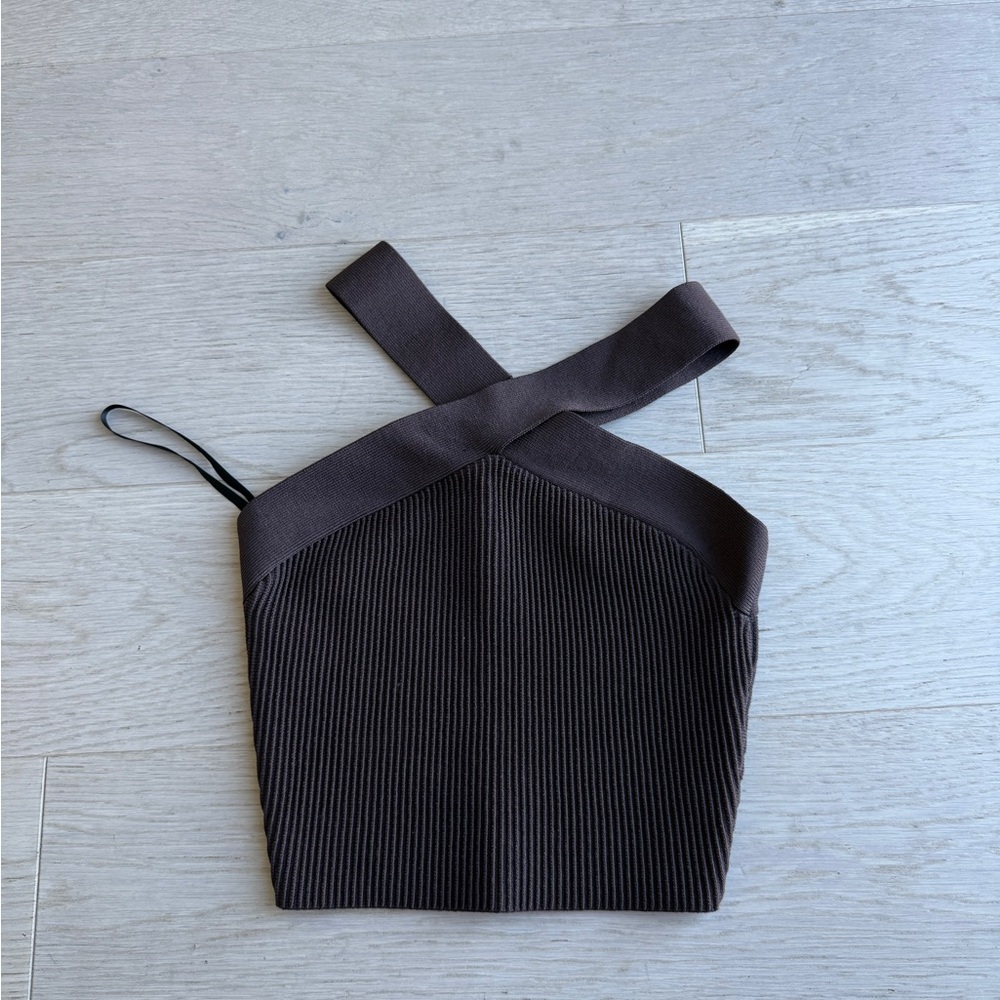 Babaton Chocolate Brown Crop Top